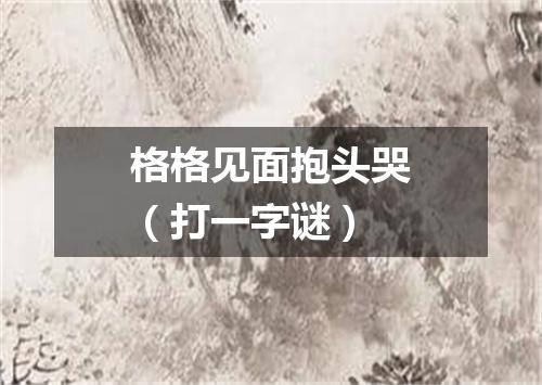 格格见面抱头哭（打一字谜）