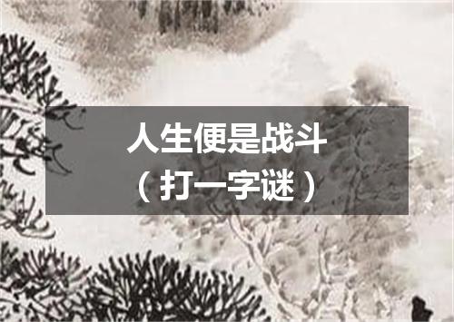人生便是战斗（打一字谜）