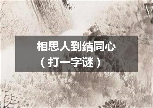相思人到结同心（打一字谜）