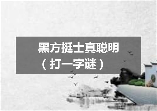 黑方挺士真聪明（打一字谜）