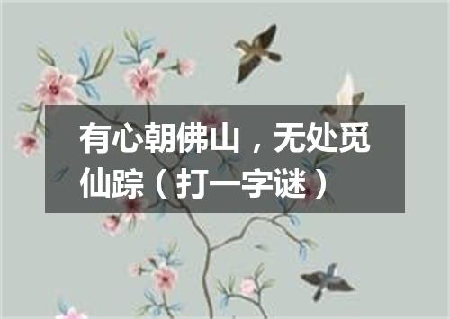 有心朝佛山，无处觅仙踪（打一字谜）