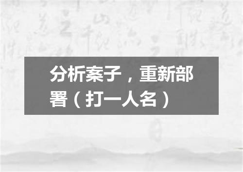 分析案子，重新部署（打一人名）