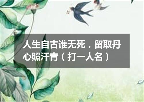 人生自古谁无死，留取丹心照汗青（打一人名）