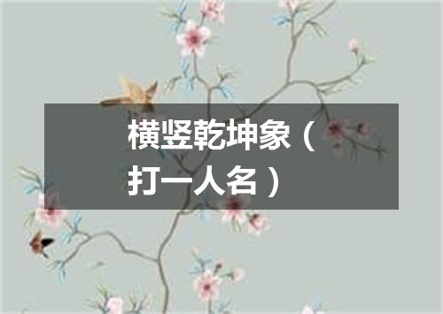 横竖乾坤象（打一人名）
