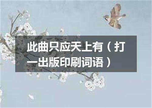 此曲只应天上有（打一出版印刷词语）