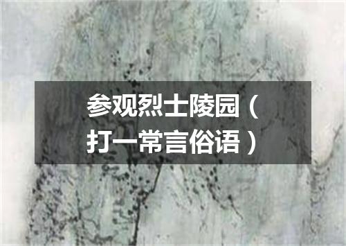 参观烈士陵园（打一常言俗语）