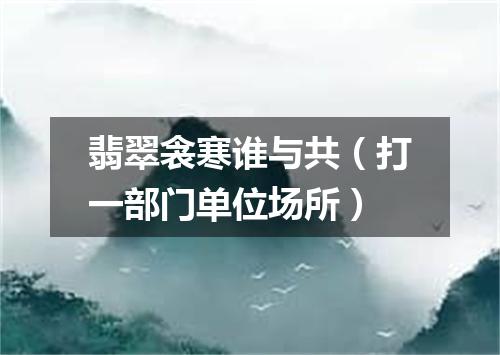 翡翠衾寒谁与共（打一部门单位场所）