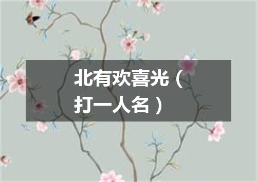 北有欢喜光（打一人名）