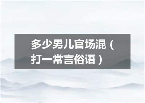 多少男儿官场混（打一常言俗语）