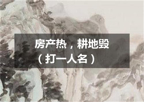 房产热，耕地毁（打一人名）