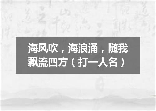 海风吹，海浪涌，随我飘流四方（打一人名）