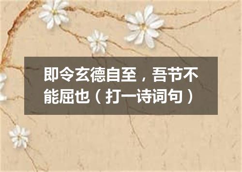 即令玄德自至，吾节不能屈也（打一诗词句）