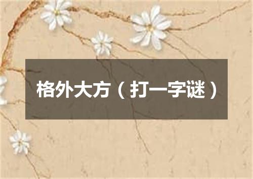 格外大方（打一字谜）