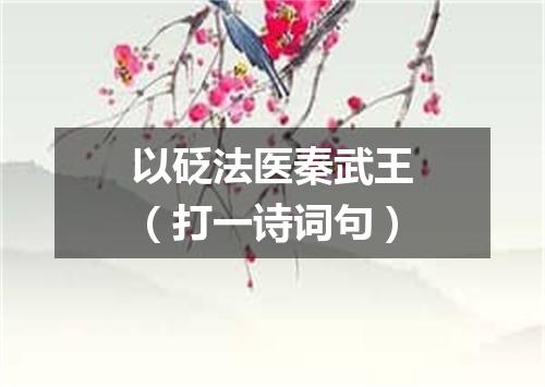 以砭法医秦武王（打一诗词句）
