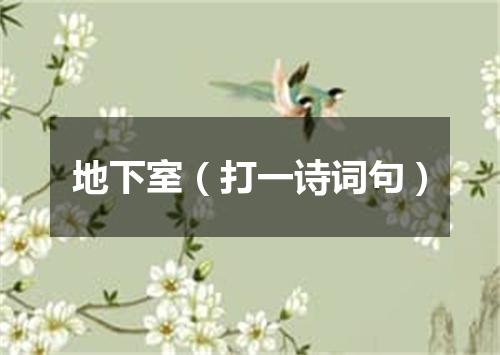 地下室（打一诗词句）