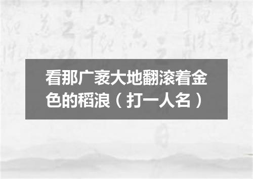 看那广袤大地翻滚着金色的稻浪（打一人名）