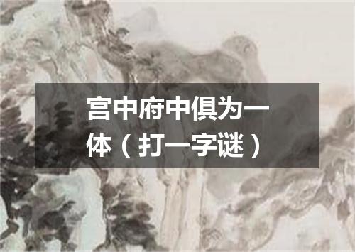 宫中府中俱为一体（打一字谜）