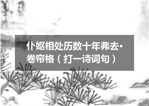 仆妪相处历数十年弗去·卷帘格（打一诗词句）