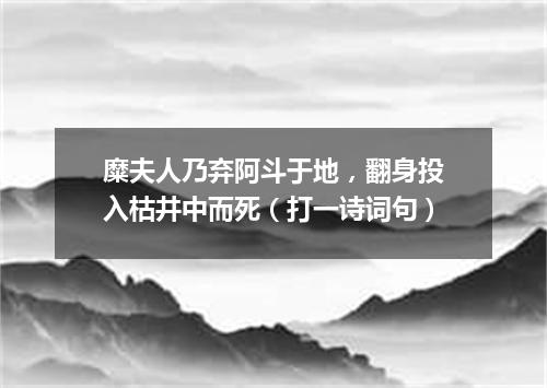 糜夫人乃弃阿斗于地，翻身投入枯井中而死（打一诗词句）