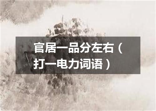 官居一品分左右（打一电力词语）