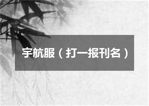 宇航服（打一报刊名）