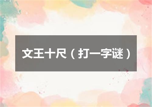 文王十尺（打一字谜）