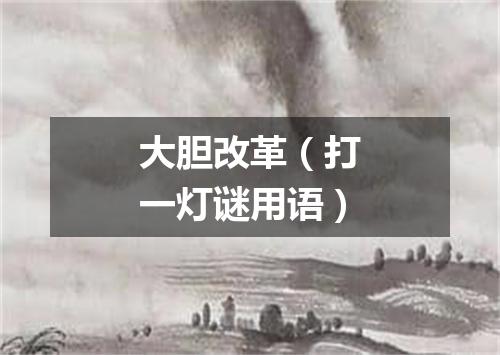 大胆改革（打一灯谜用语）