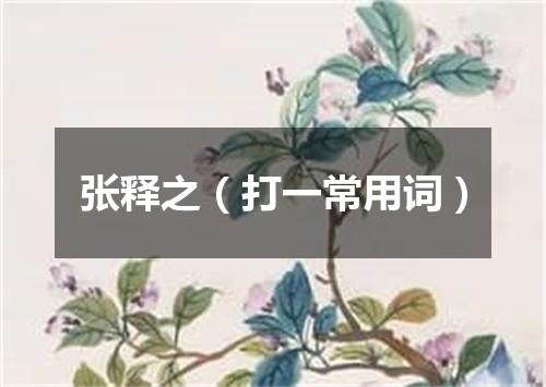张释之（打一常用词）