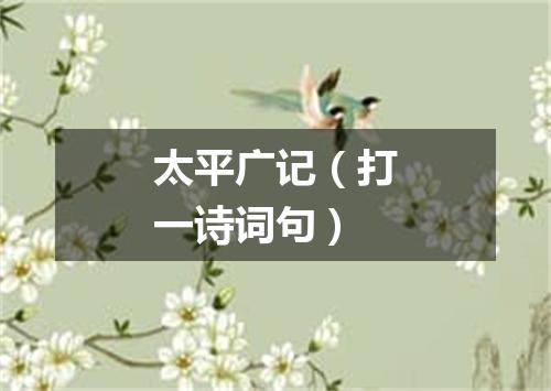 太平广记（打一诗词句）