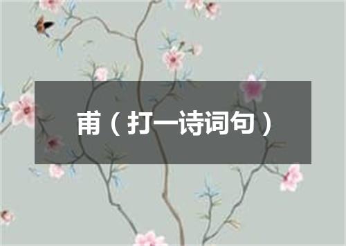 甫（打一诗词句）
