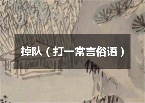 掉队（打一常言俗语）