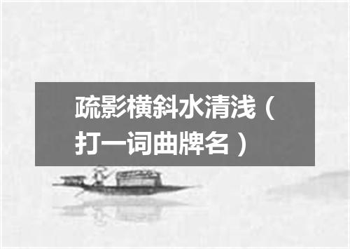 疏影横斜水清浅（打一词曲牌名）
