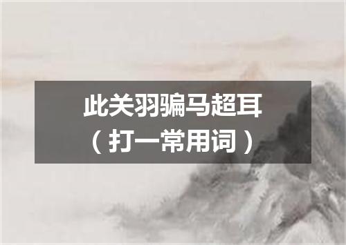 此关羽骗马超耳（打一常用词）