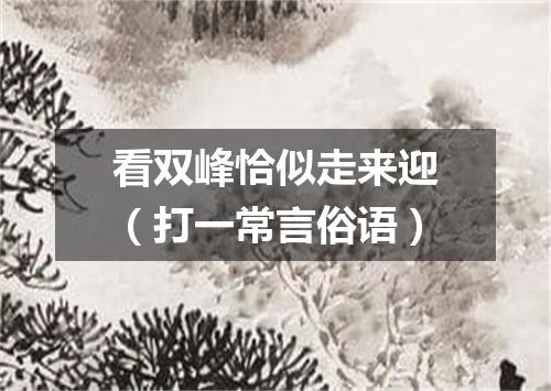 看双峰恰似走来迎（打一常言俗语）