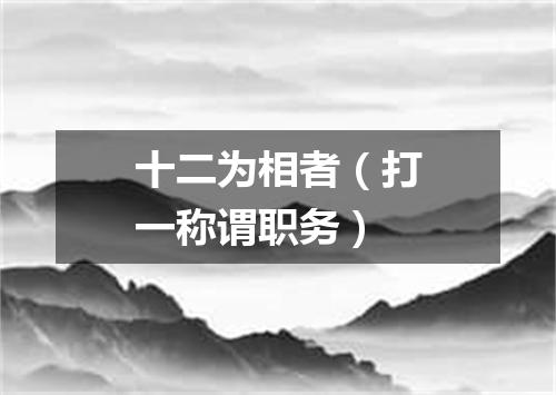 十二为相者（打一称谓职务）