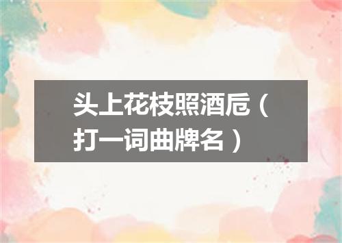 头上花枝照酒卮（打一词曲牌名）