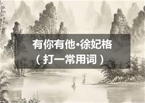 有你有他·徐妃格（打一常用词）