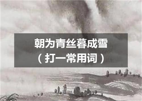 朝为青丝暮成雪（打一常用词）