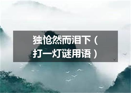 独怆然而泪下（打一灯谜用语）