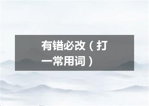 有错必改（打一常用词）