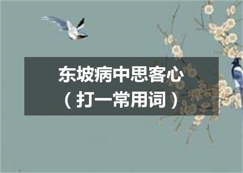 东坡病中思客心（打一常用词）