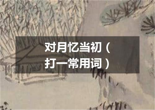 对月忆当初（打一常用词）