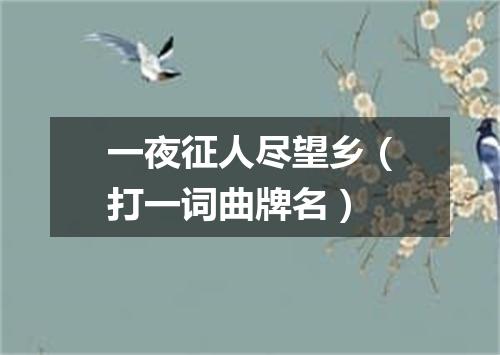 一夜征人尽望乡（打一词曲牌名）