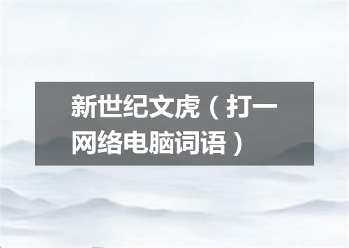 新世纪文虎（打一网络电脑词语）