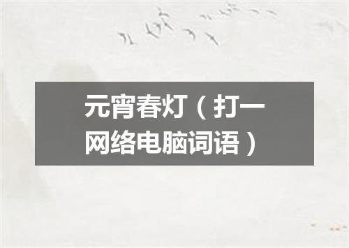 元宵春灯（打一网络电脑词语）