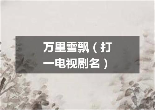万里雪飘（打一电视剧名）