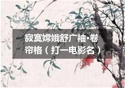 寂寞嫦娥舒广袖·卷帘格（打一电影名）