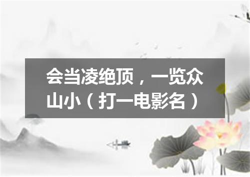 会当凌绝顶，一览众山小（打一电影名）