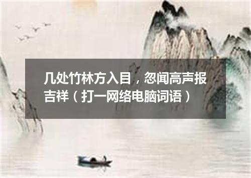 几处竹林方入目，忽闻高声报吉祥（打一网络电脑词语）