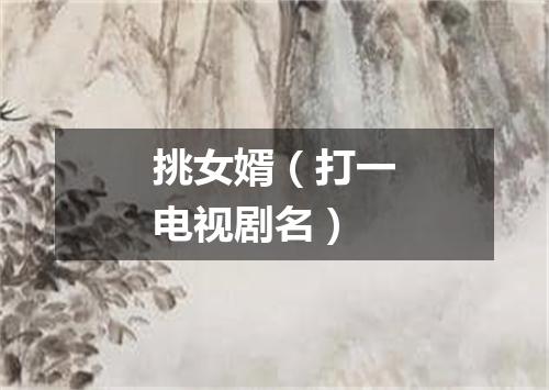 挑女婿（打一电视剧名）